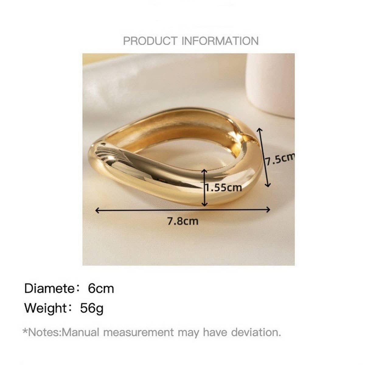 IRREGULAR HIGH-END OPEN NICHE METAL BRACELET