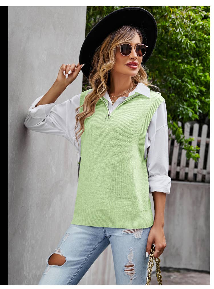 DESIGN SLEEVELESS VEST WITH LOOSE PULLOVER