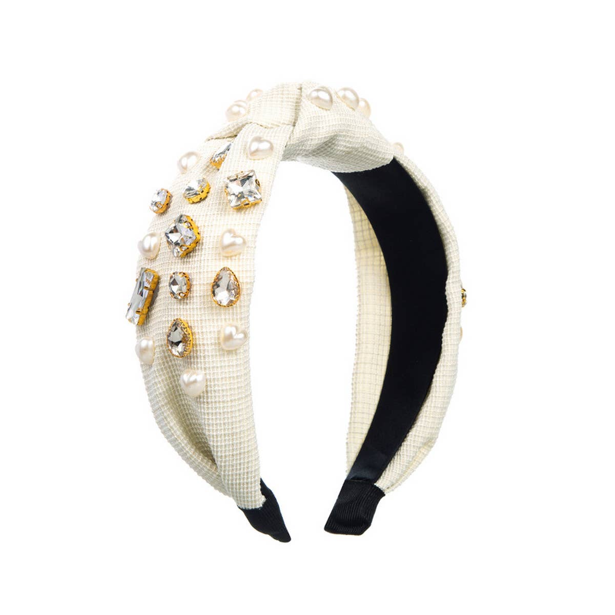 DIAMOND AND PEARL WIDE HEADBAND