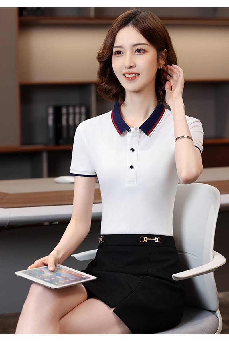 CWTBLS02450_POLO SHIRT FOR WOMEN: SHORT SLEEVE,COTTON BLEND