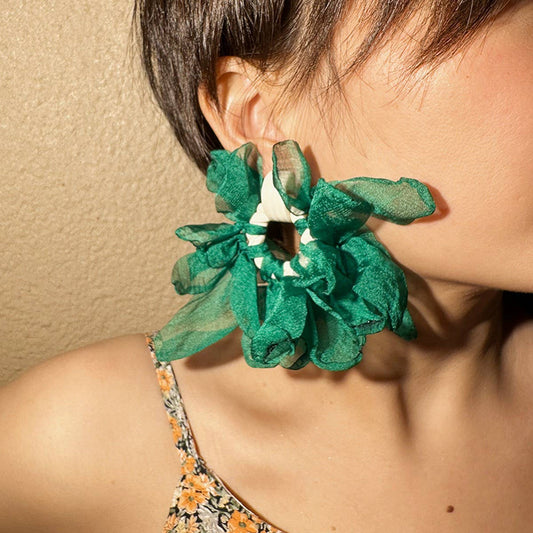 Handmade Woven Net Earrings Bold & Artistic Design