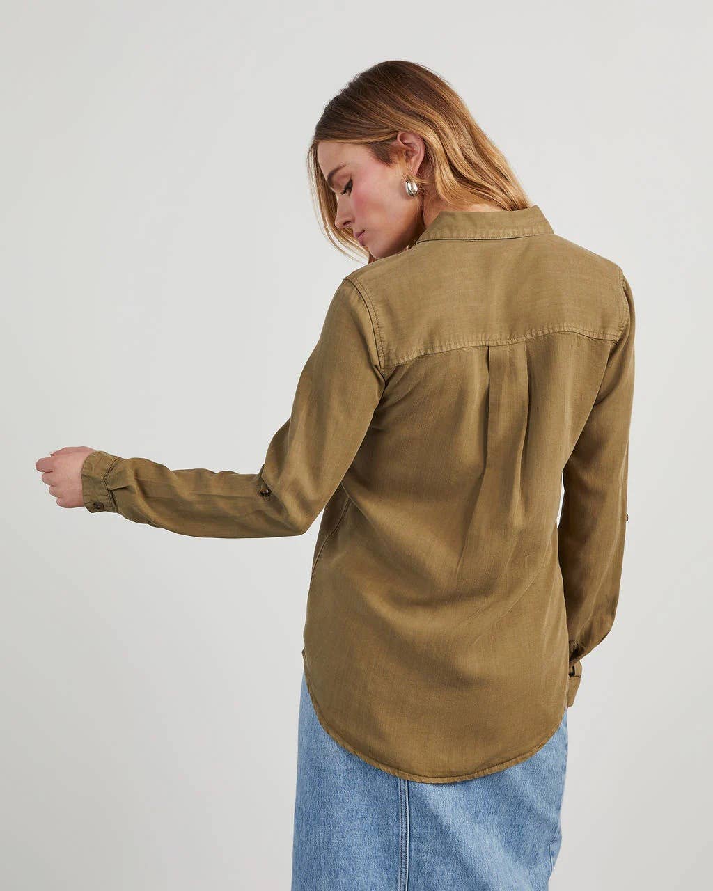 DENIM WASH WATER ELEGANT LONG SLEEVE SHIRT