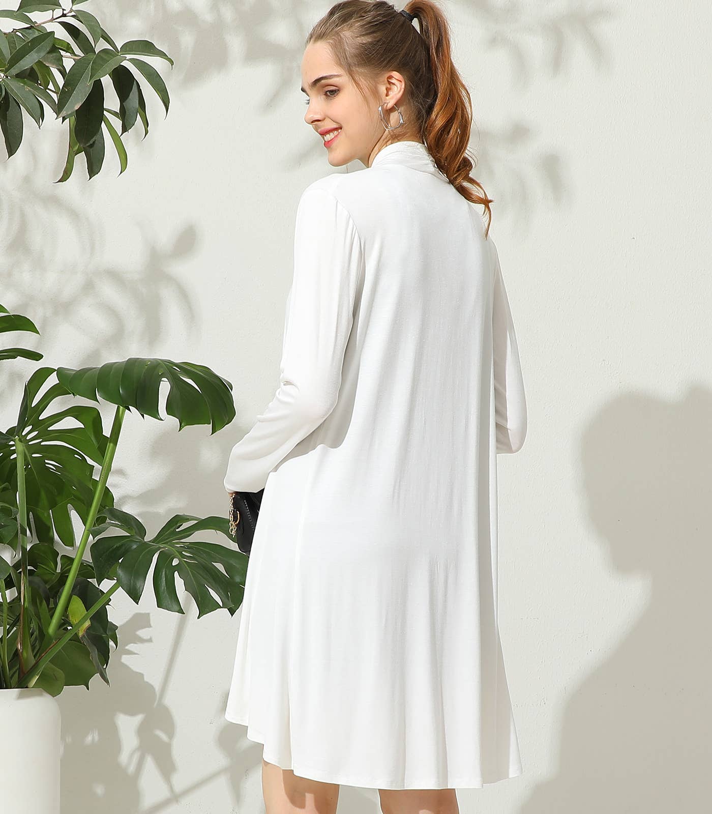 AWTL074_Long Sleeve Casual Open Front Long Cardigan