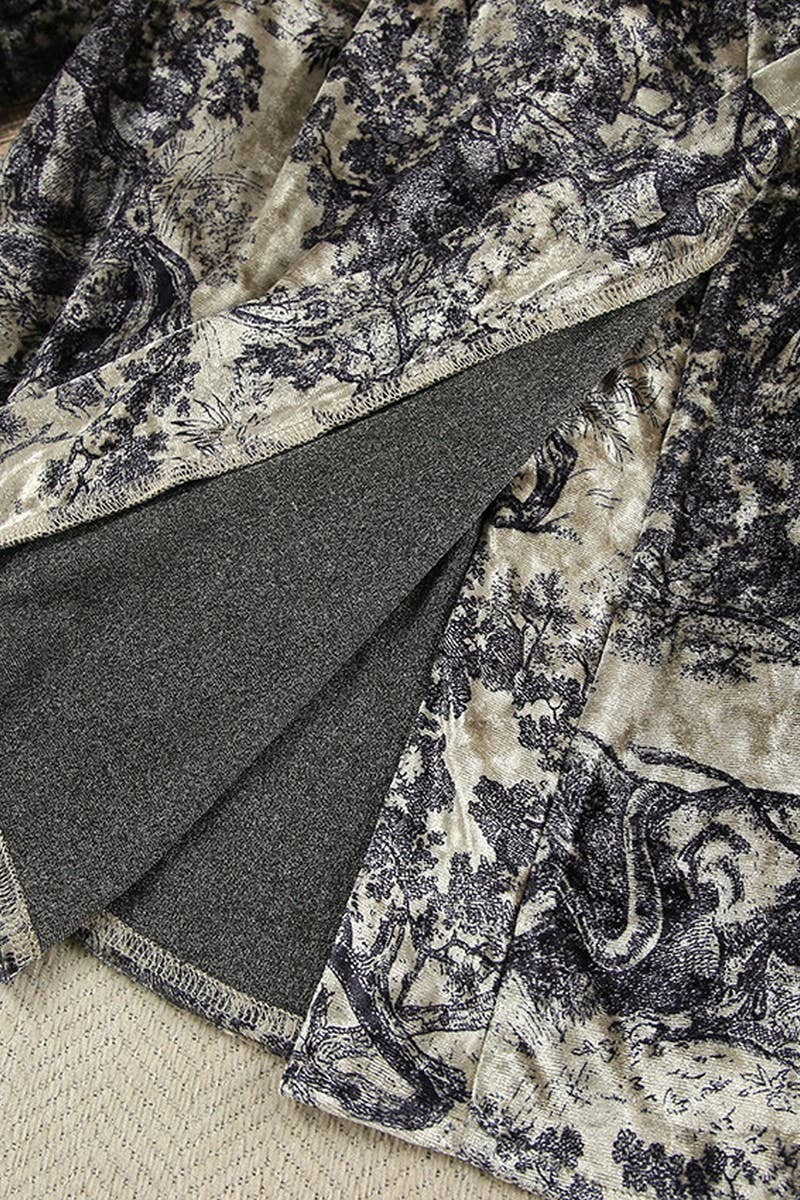 CWSPJ0265_PRINTED FEATHER TWO-PIECE KNITTED HOMEWEAR