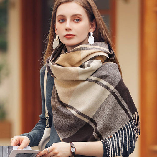 Plaid Winter Scarf ??Soft Thick Fringe Shawl 2025_CWASC0168