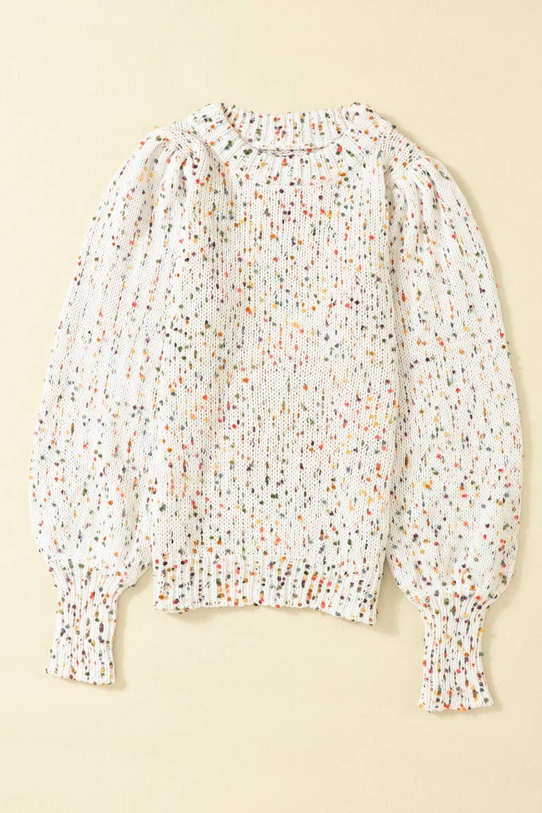 COLORED POLKA DOT PULLOVER SENSE KNIT SWEATER