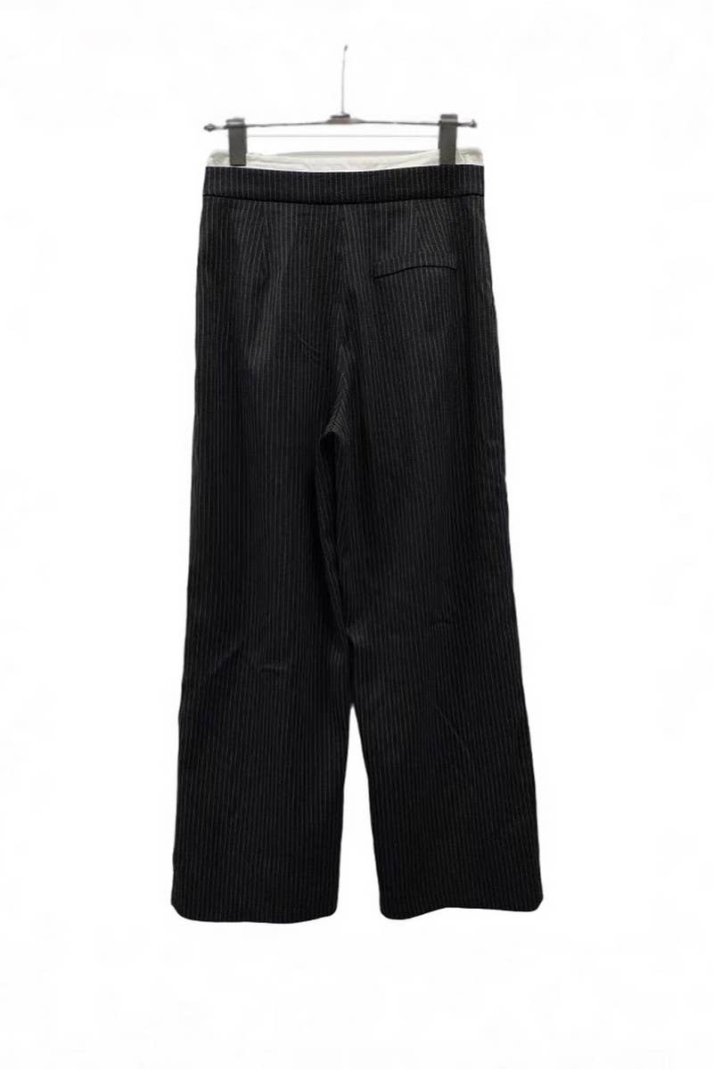 CWBLP2080_STRIPED HIGH WAIST STRAIGHT LOOSE WIDE LEG PANTS