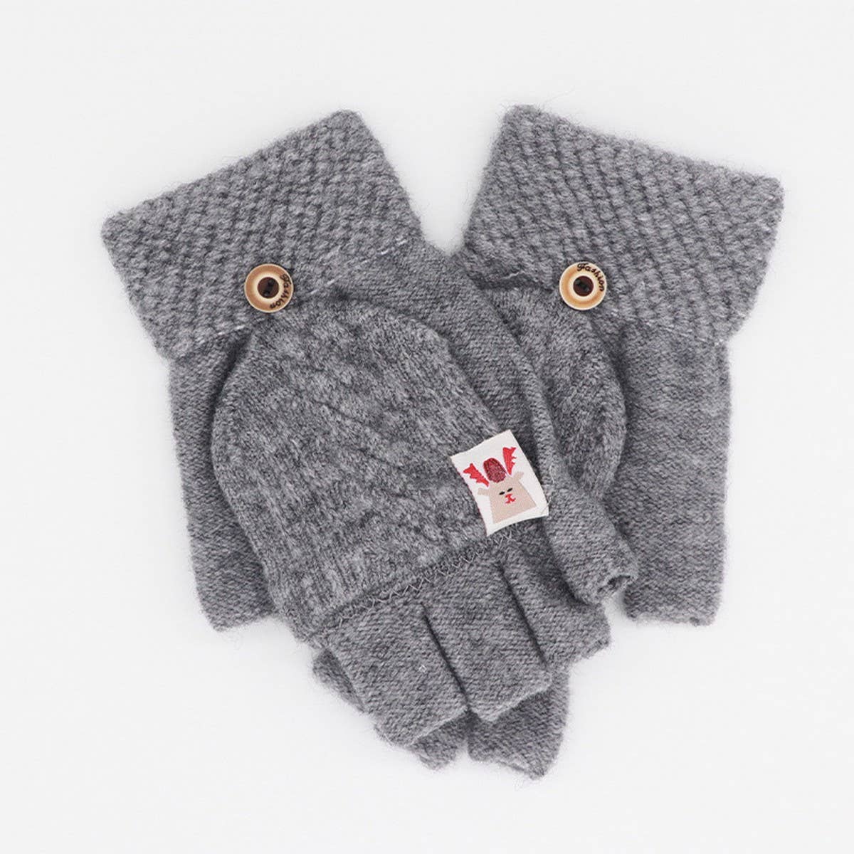HALF FINGER FLAP KNITTED WARM GLOVES_CWAG0168