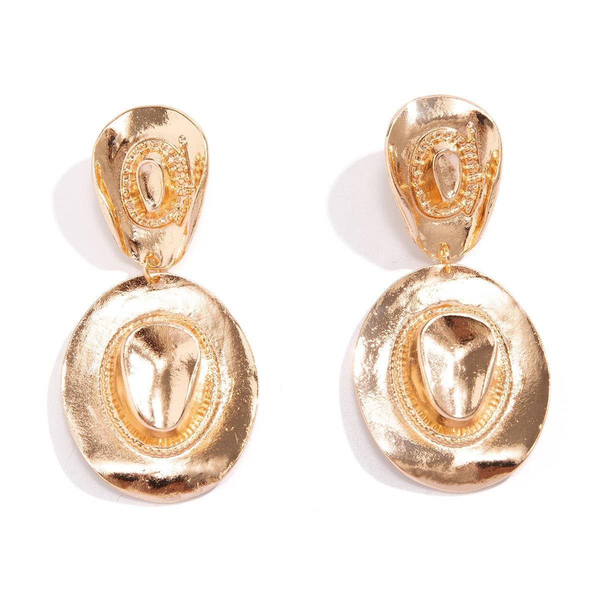 COWBOY STYLE HAT PENDANT EARRINGS