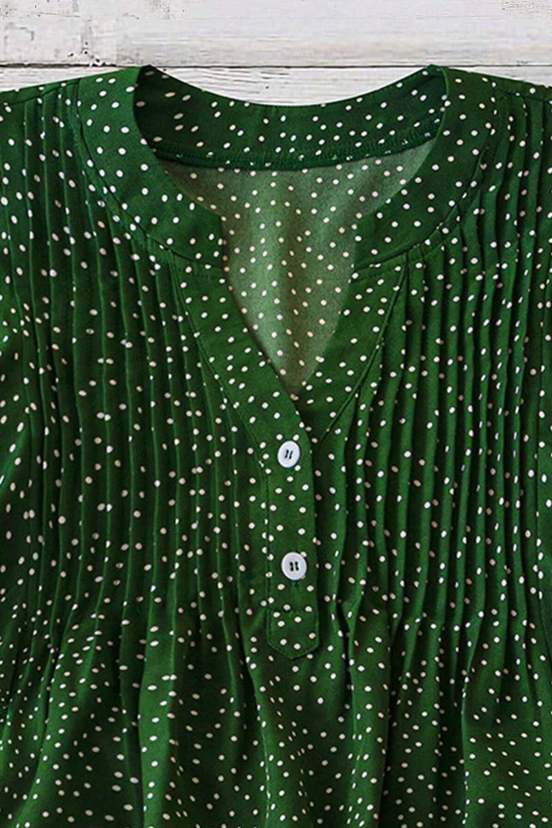 CWTTSL0333_SWEET PRINCESS SLEEVE V-NECK CHIFFON SHIRT