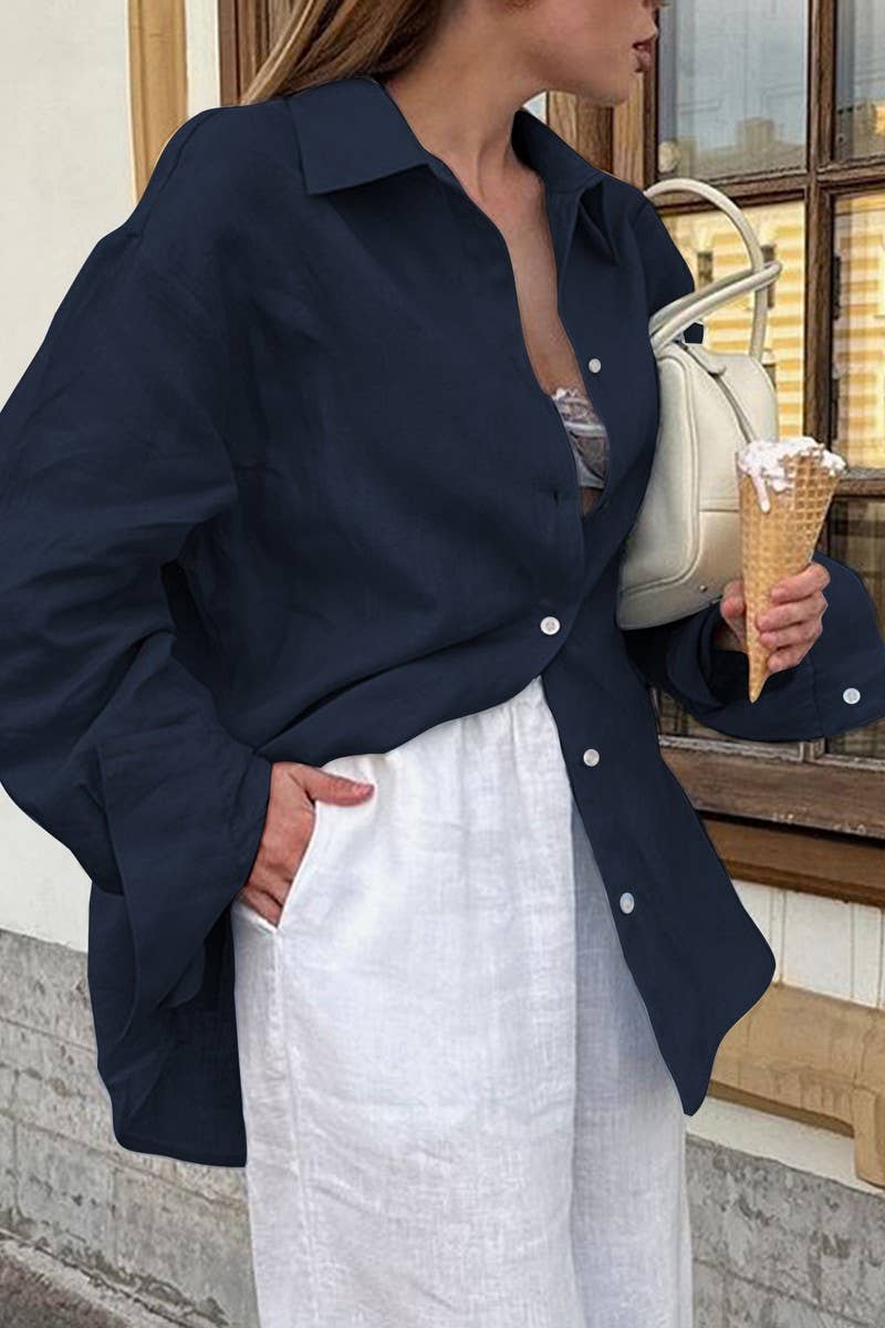 CWTSTL01004_CASUAL VACATION SOLID LONG SLEEVE SHIRT