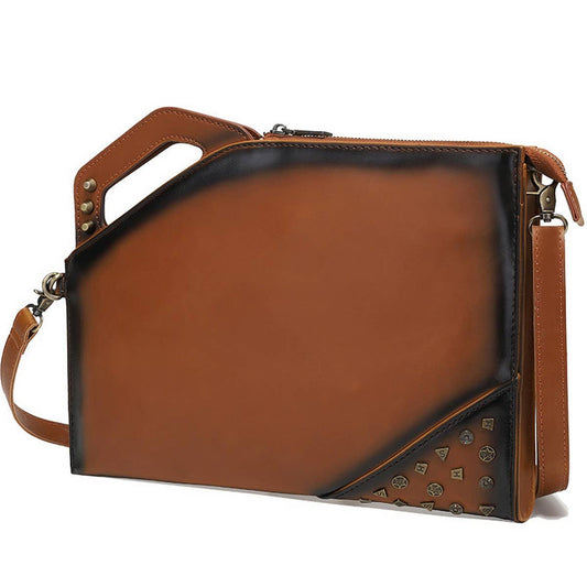 RIVET DECORATED VINTAGE CLUTCH BAG_CWAB1466
