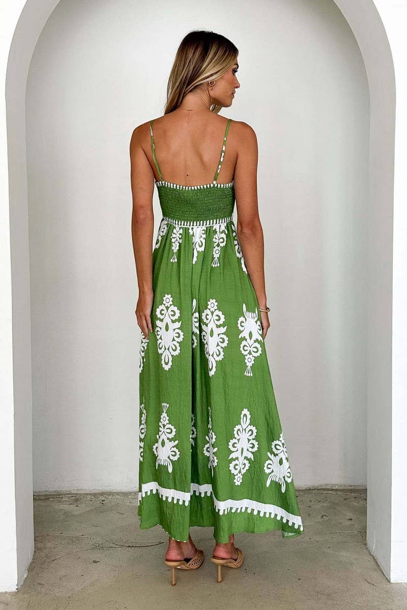 CWDHL1079_SUMMER TEMPERAMENT SLIM BACKLESS SUSPENDER SKIRT