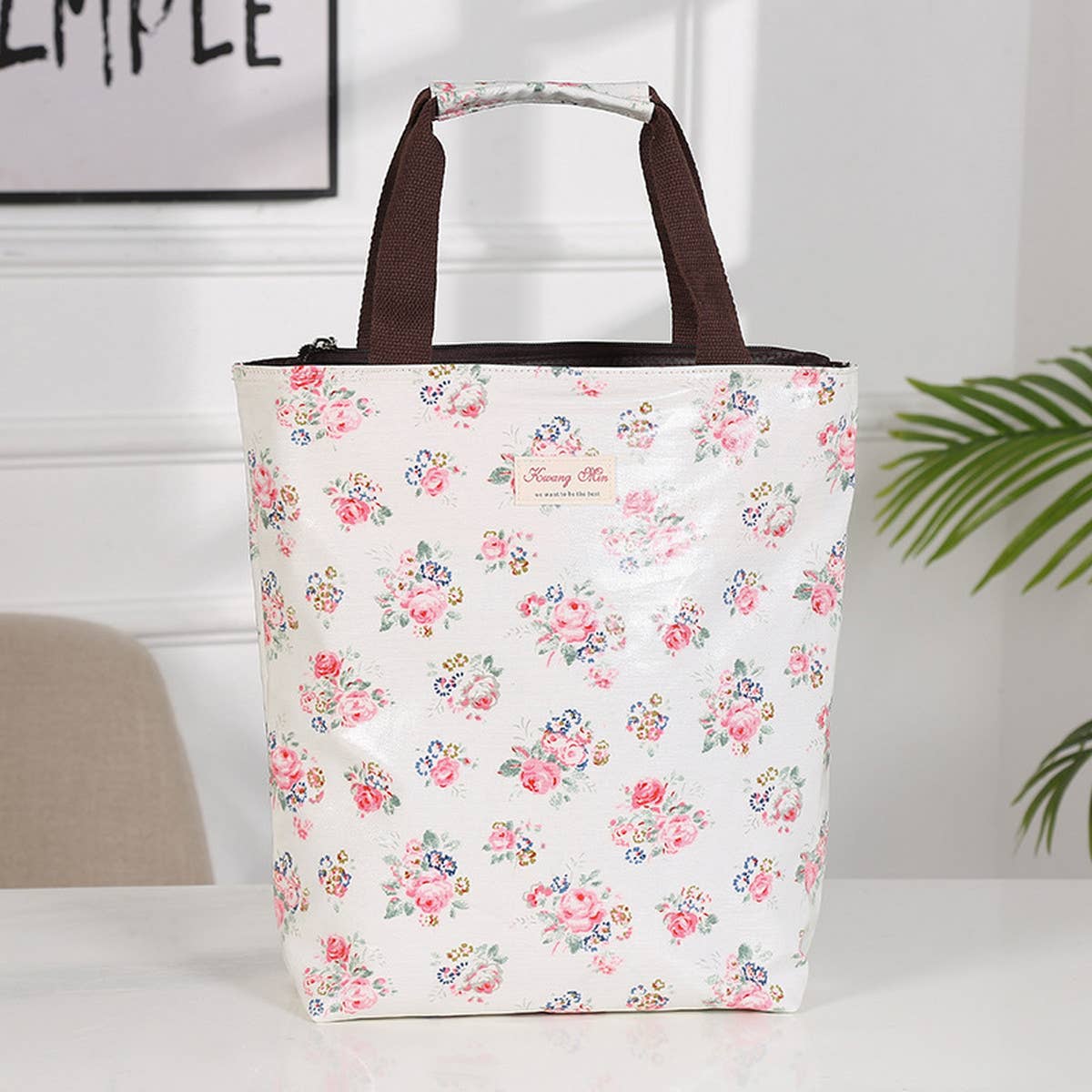 WATERPROOF FLORAL MULTI-LAYER CANVAS SHOULDER BAG_CUAB0189