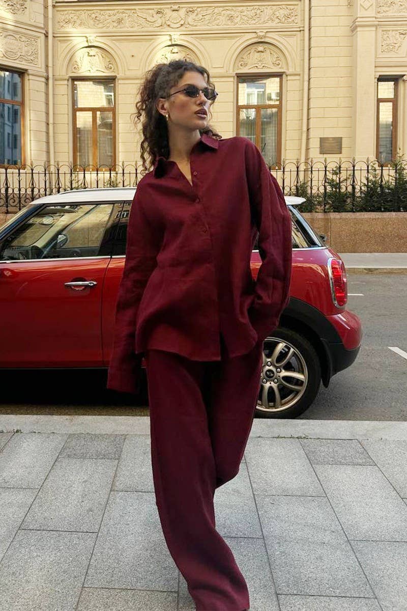 CWSTB1799_LOOSE COTTON SHIRT AND TROUSERS SET