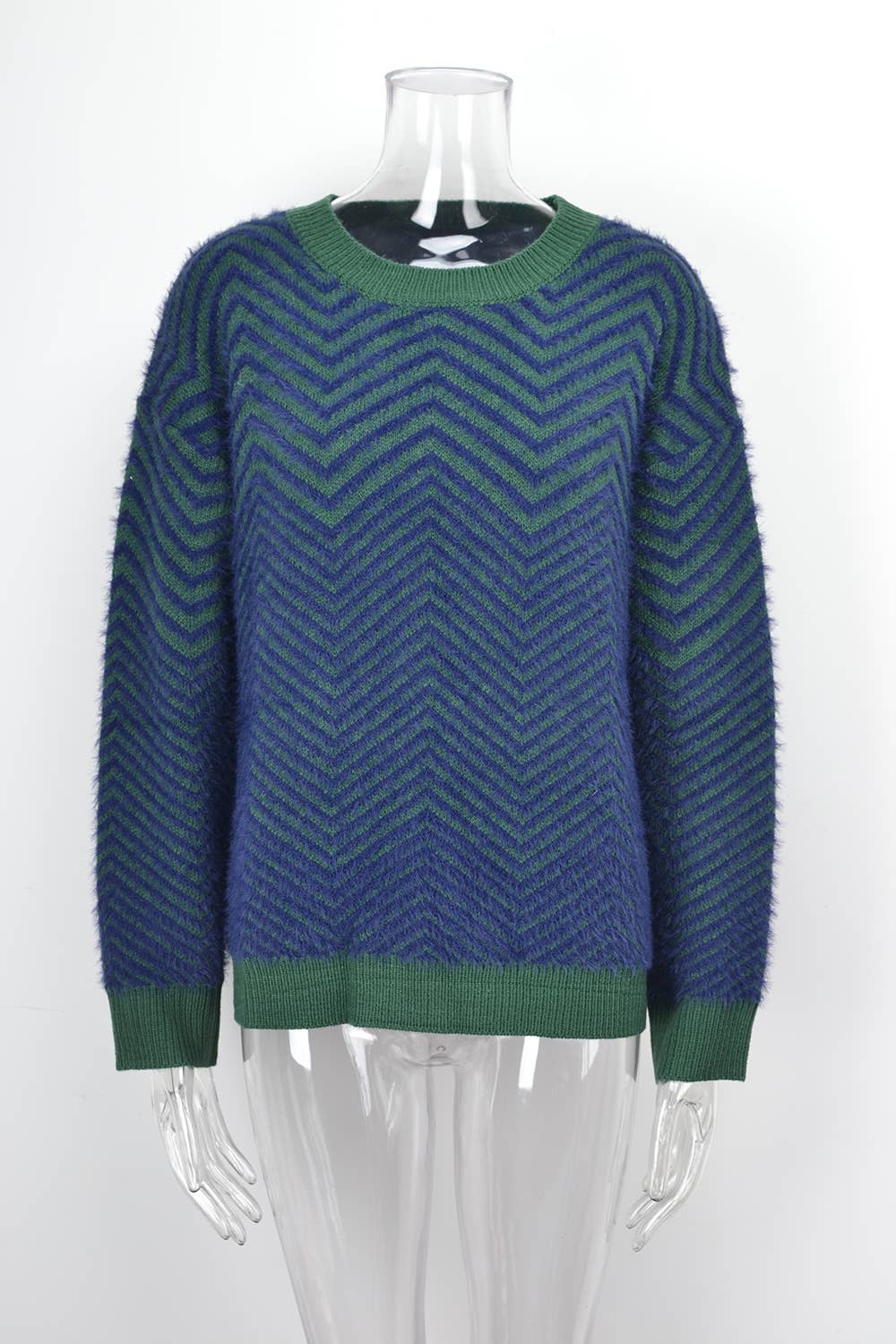 CREW-NECK PULLOVER LONG-SLEEVED KNIT SWEATER