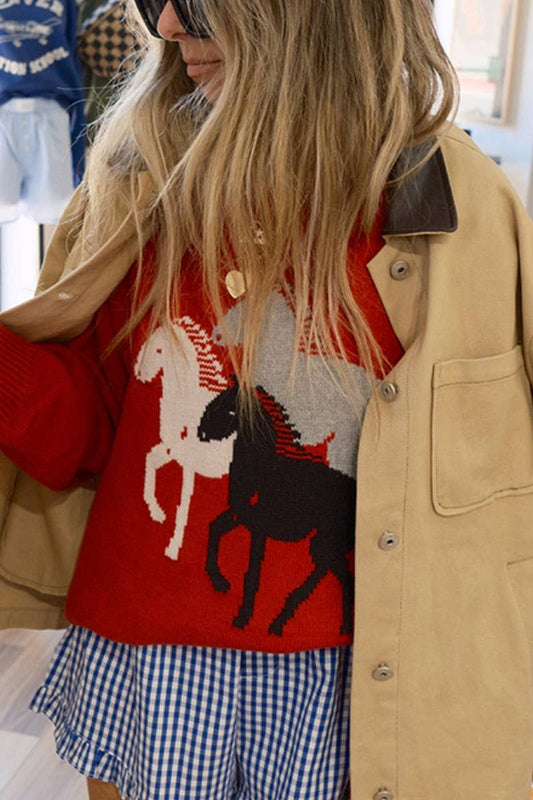 CWOSWL07757_2025 ANIMAL JACQUARD LOOSE PULLOVER SWEATER