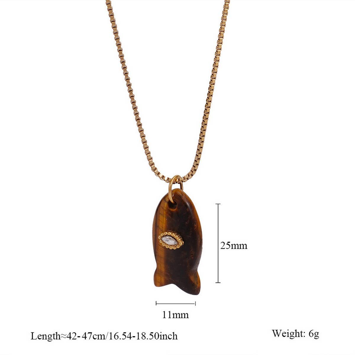 Minimal Fish Pendant Necklace for Beach