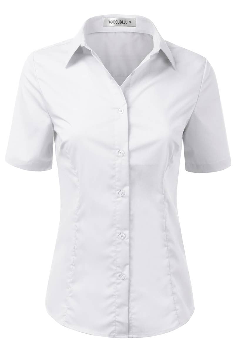 CWTSTS118-P_Slim Classic Short Sleeve Bttn Down Collar Shirt