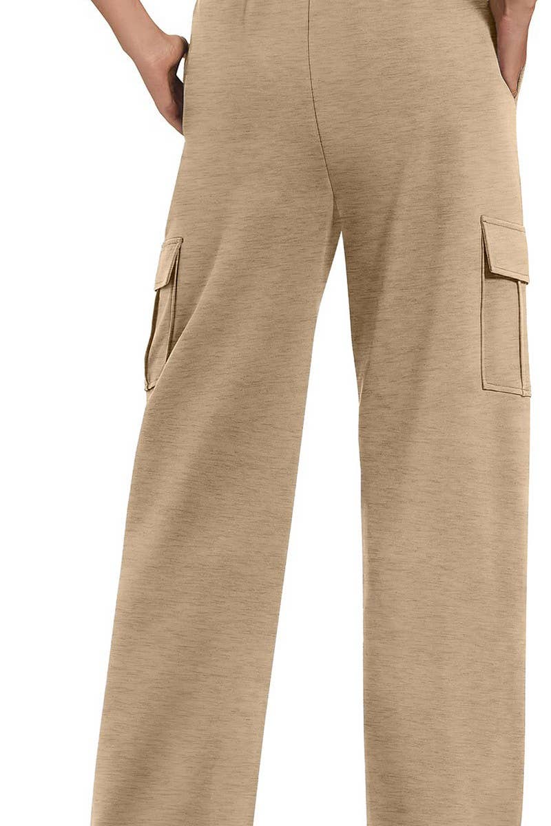 CWBLP1804_CASUAL LOOSE ELASTIC WAIST WIDE LEG PANTS