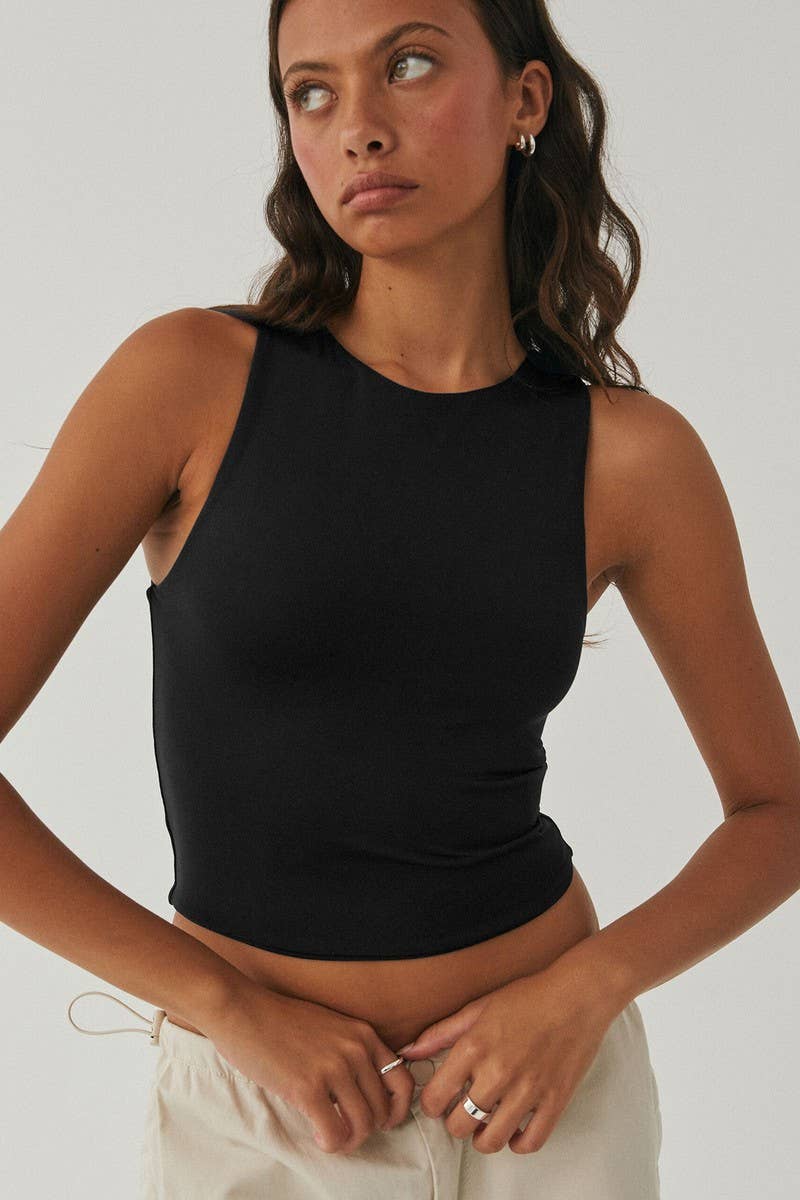 CWOV0770_SEXY BELLY-BARING SLEEVELESS TIGHT RACERBACK VEST