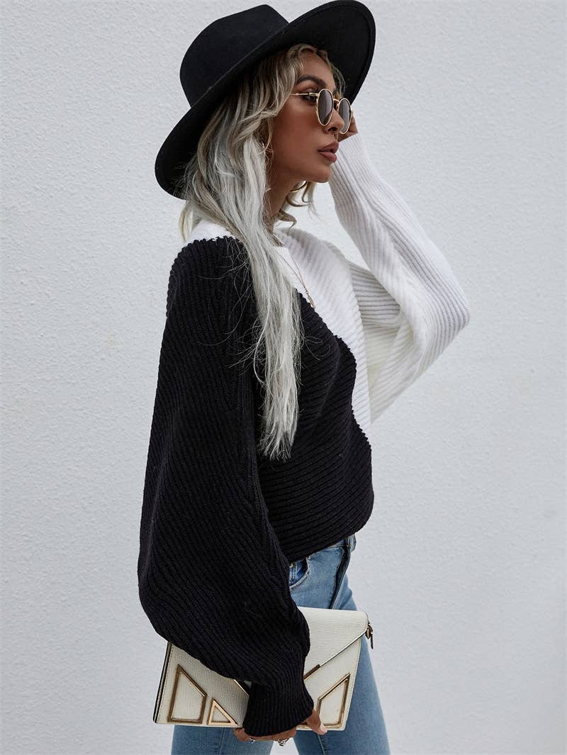 CWOSWL1402_Crew Neck Pullover Casual Sweater