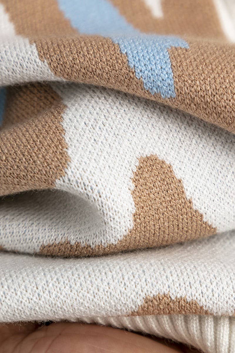 CWOCAL00667_COLORFUL LEOPARD JACQUARD LOOSE CARDIGAN