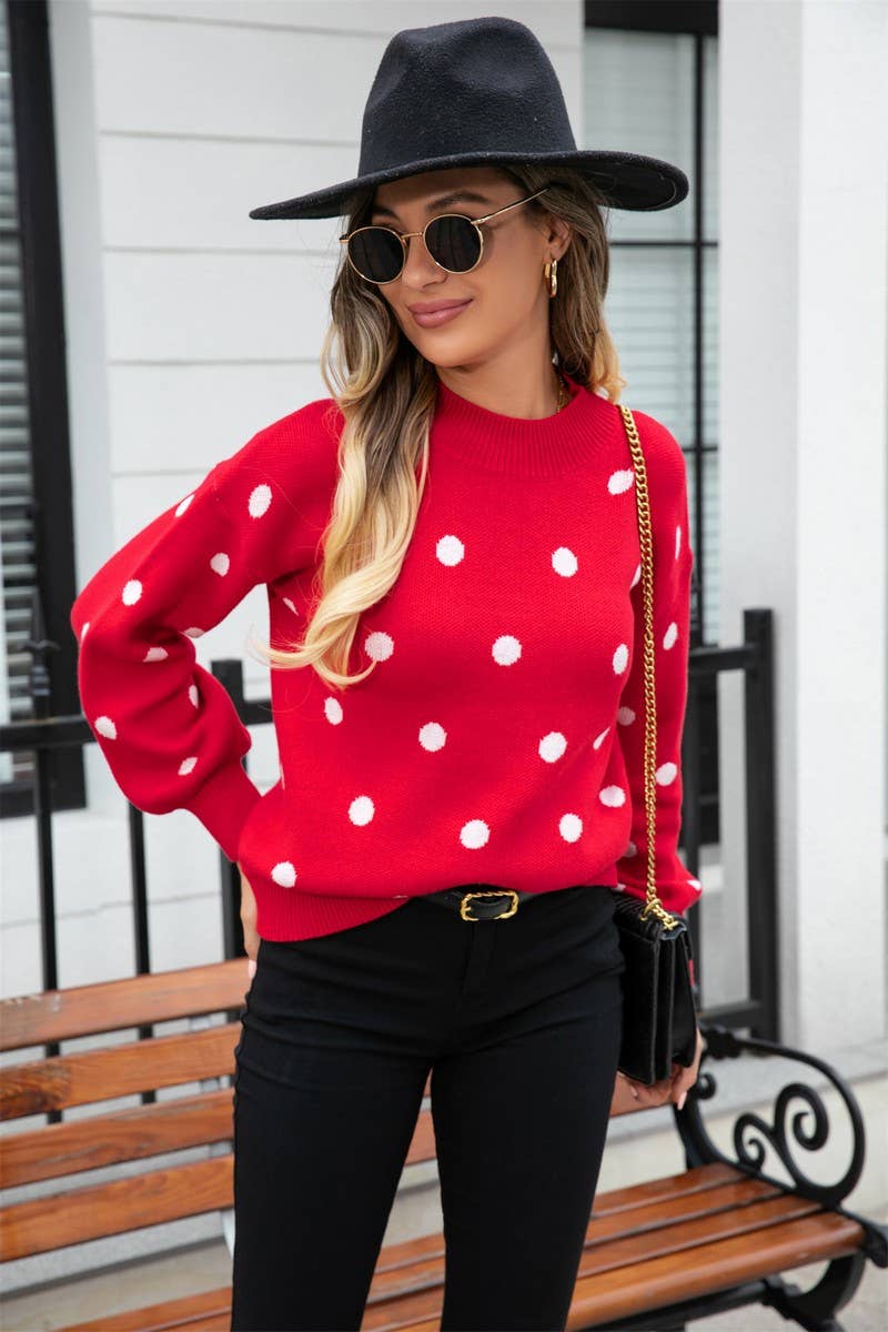 CWOSWL1663_Crew Neck Long Sleeve Pullover Sweater