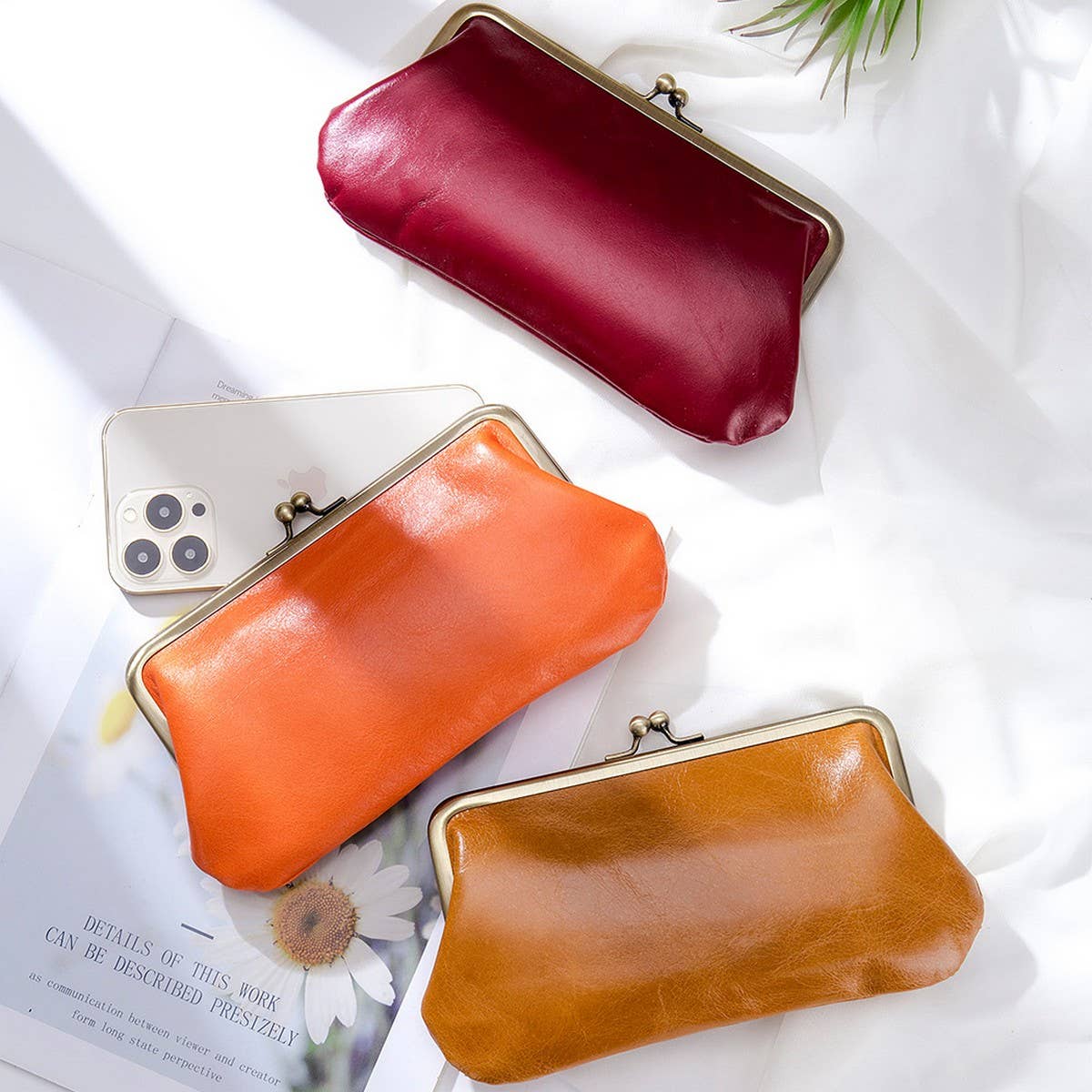 LARGE CAPACITY VINTAGE CLIP BAG LONG LEATHER WALLET_CWAB3746