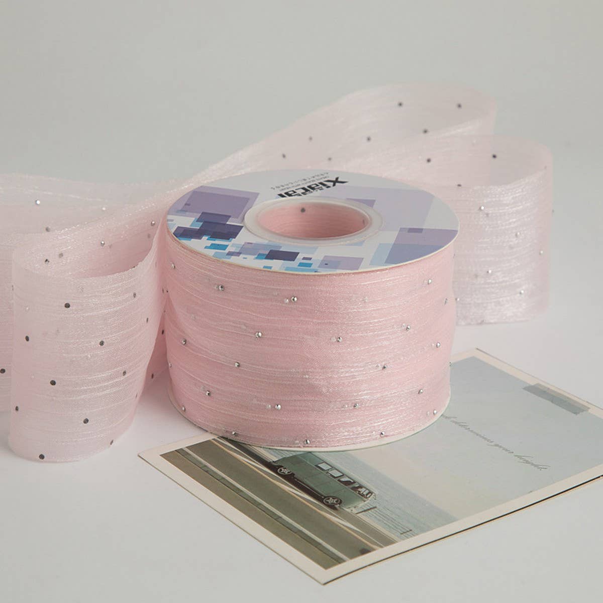 SILVER DOT HOT DIAMOND RIBBON BOW DIY RIBBON