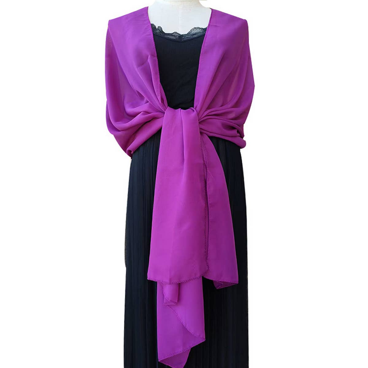 WOMEN SOLID COLOR EVENING SHAWL
