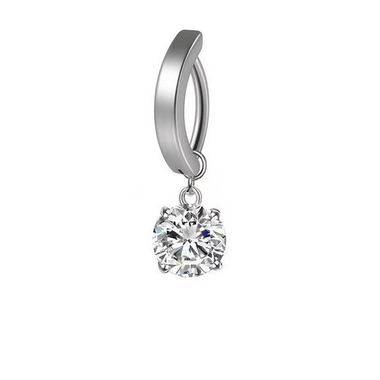 Simple Curved Smooth Butterfly Star Belly Ring_CWMM9467
