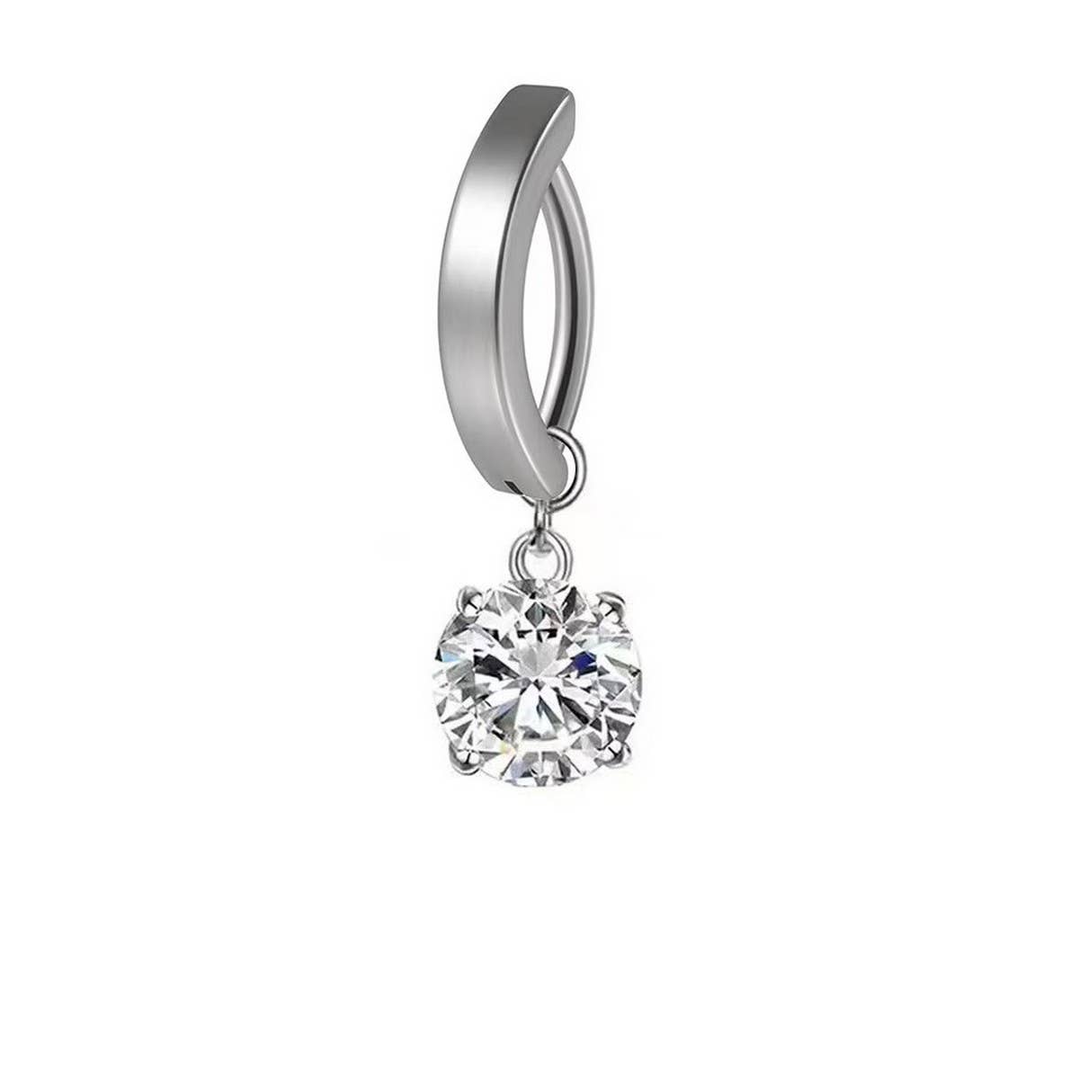 Simple Curved Smooth Butterfly Star Belly Ring_CWMM9467