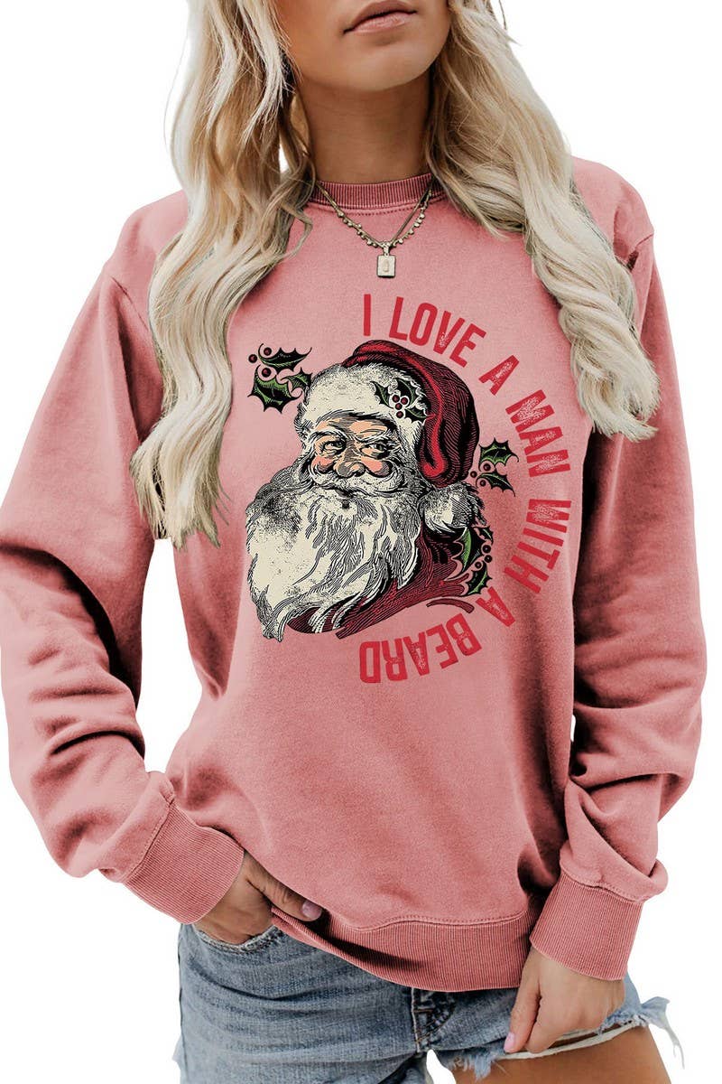 CWTBLL01329_SANTA LETTER PRINT CHRISTMAS PULLOVER SWEATSHIRT