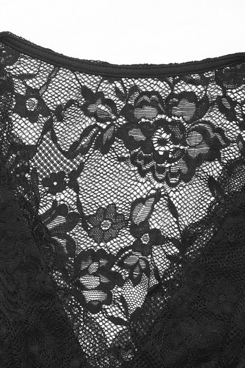 CWSBSSL0126_SEXY LACE V-NECK SLEEVELESS BODYSUIT