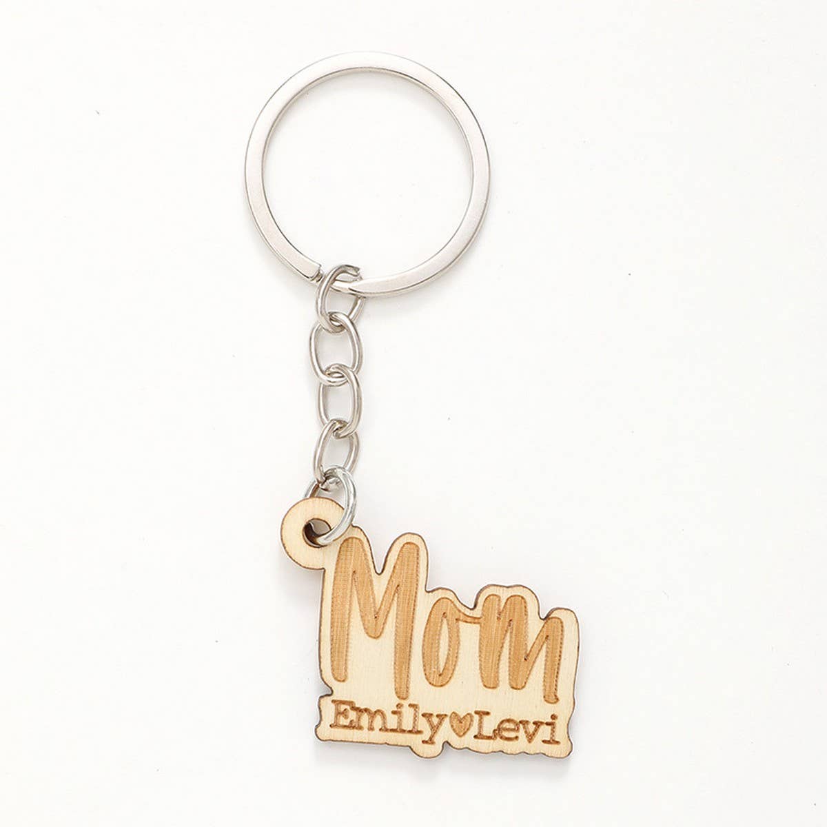 LASER ENGRAVED WOODEN KEYCHAIN