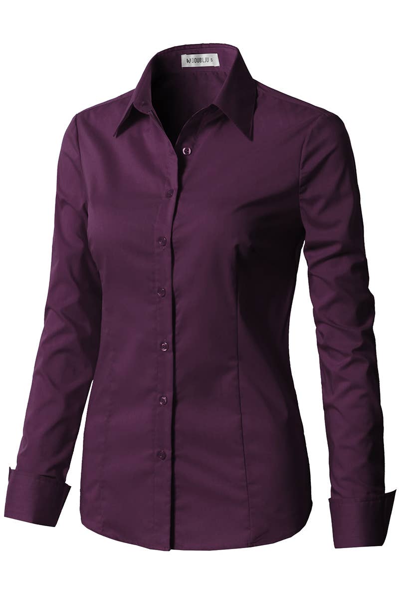 CWTDSL028_Button Down Long Sleeve Collared Shirts
