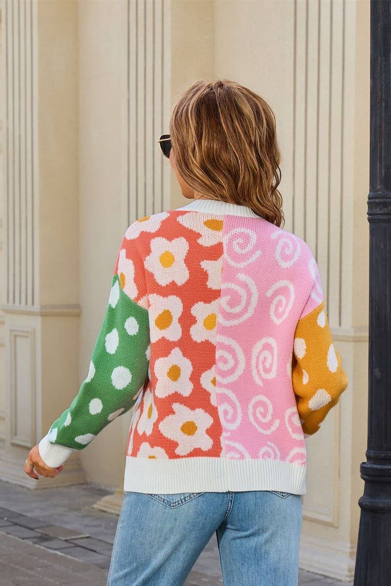 CWOCAL00804_HEAVY COLOR CASUAL KNIT CARDIGAN