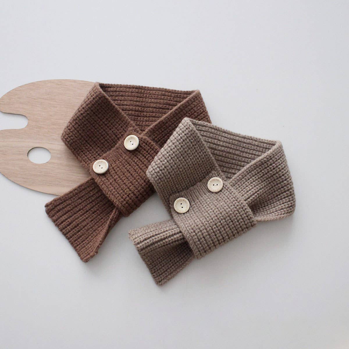 Cute Button Knit Scarf ? Cozy Neck Warmer for Kids