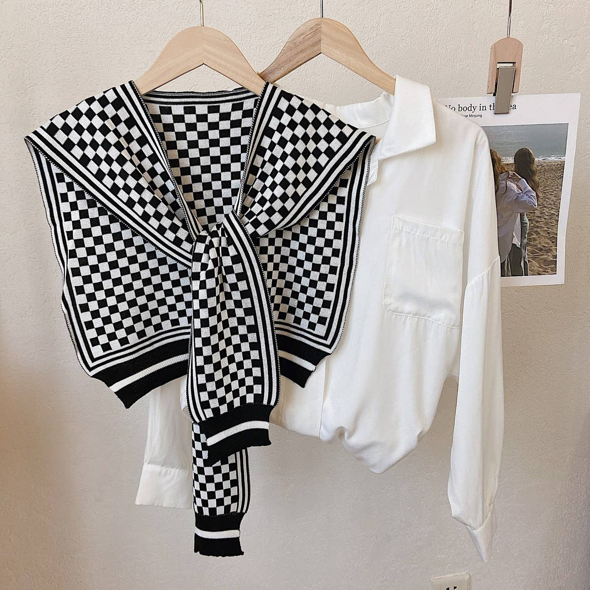 CWASC03122_STRIPED KNIT SHAWL SCARF FOR WOMEN