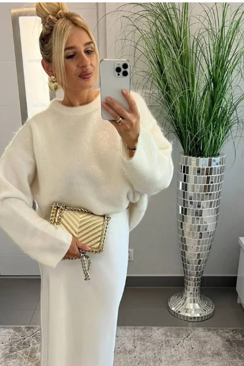 CWOSWL6688_LONG SLEEVE BRUSHED CREW NECK PULLOVER TOP