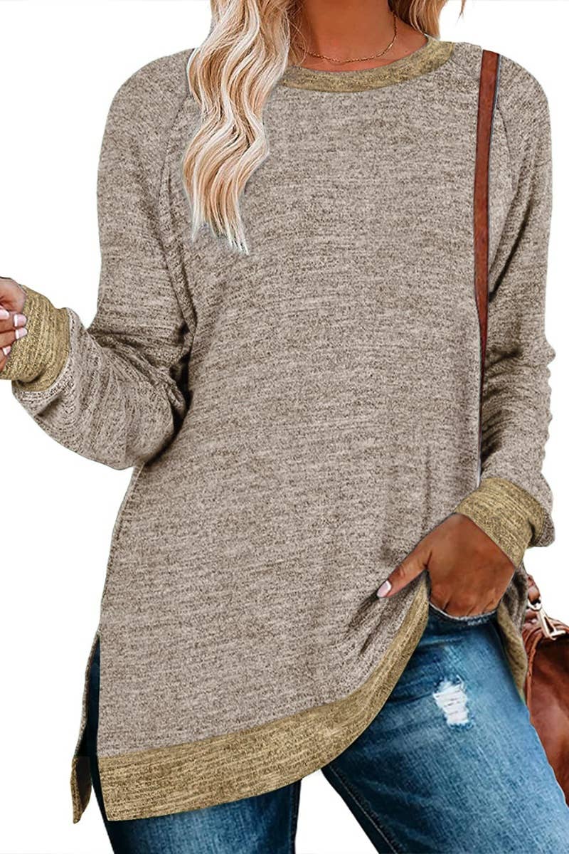 CWTBLL1889_CREW-NECK LONG-SLEEVED JUMPER WITH A SLIT