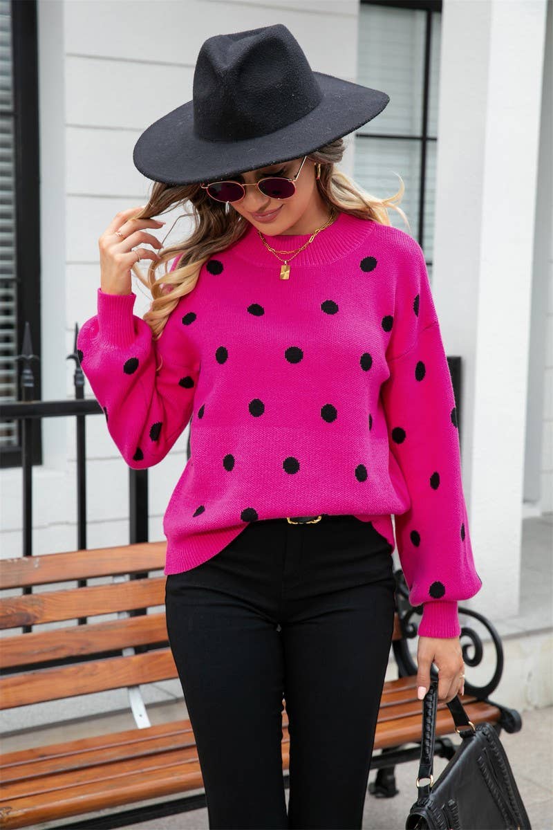 CWOSWL1663_Crew Neck Long Sleeve Pullover Sweater