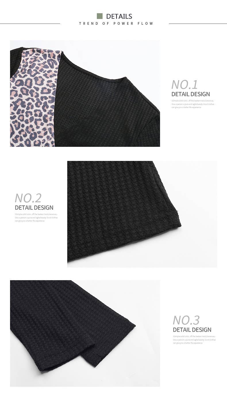 DESIGN SENSE OF ONE-PIECE LEOPARD PRINT T-SHIRT