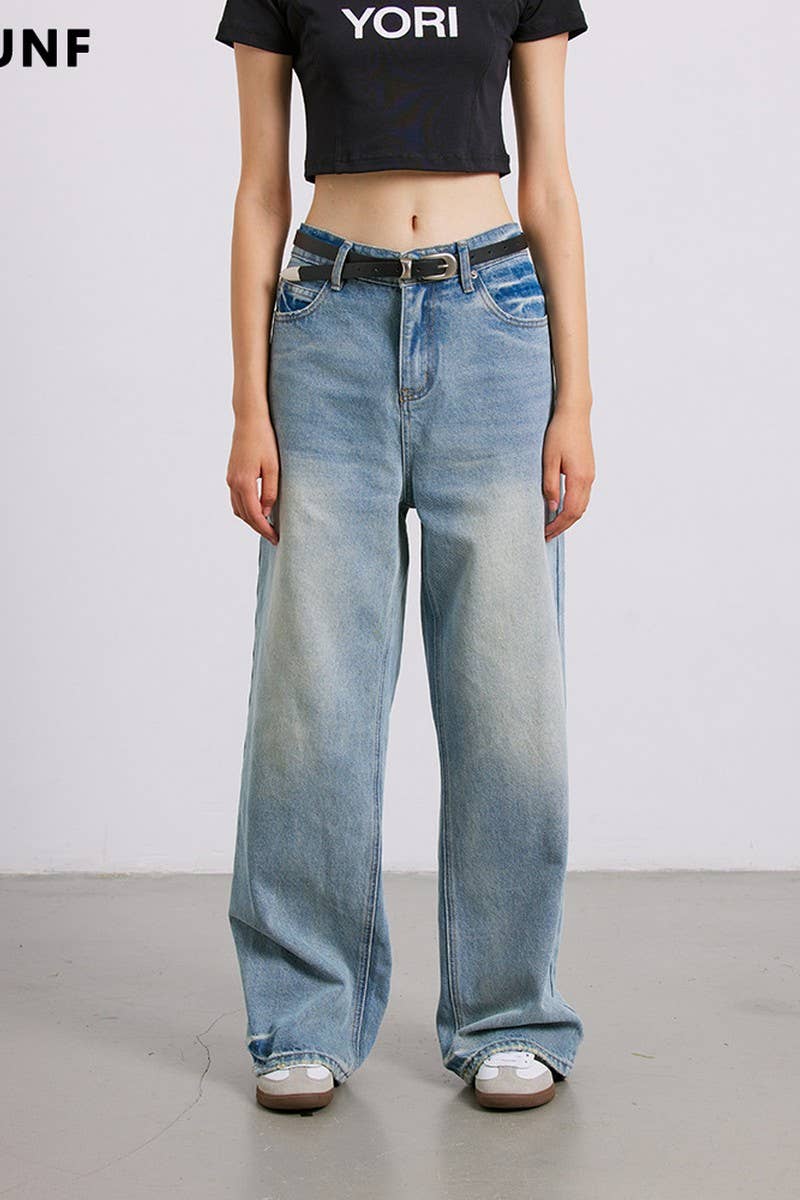 CWJP0444_WASHED COTTON STRAIGHT-LEG CASUAL JEANS