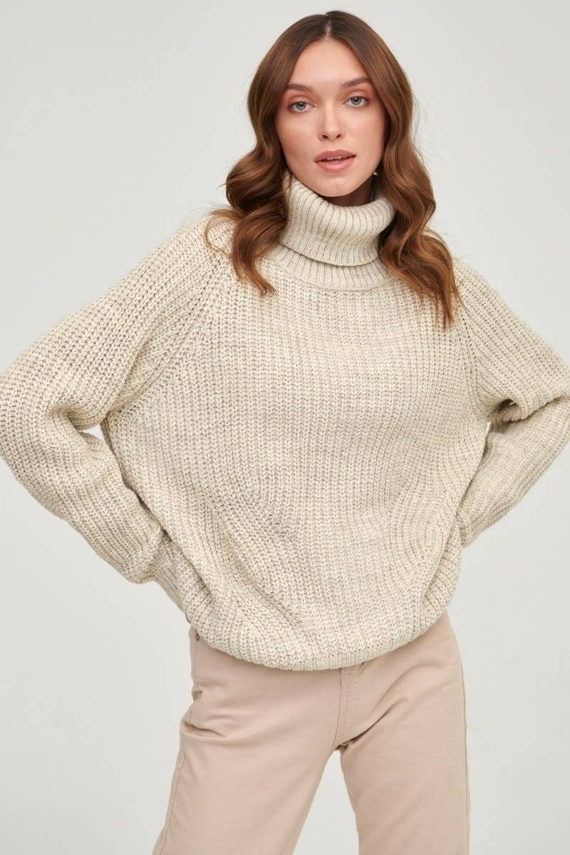 CWOSWL6642_KNIT SWEATER WITH THICK TURTLENECK LONG SLEEVES