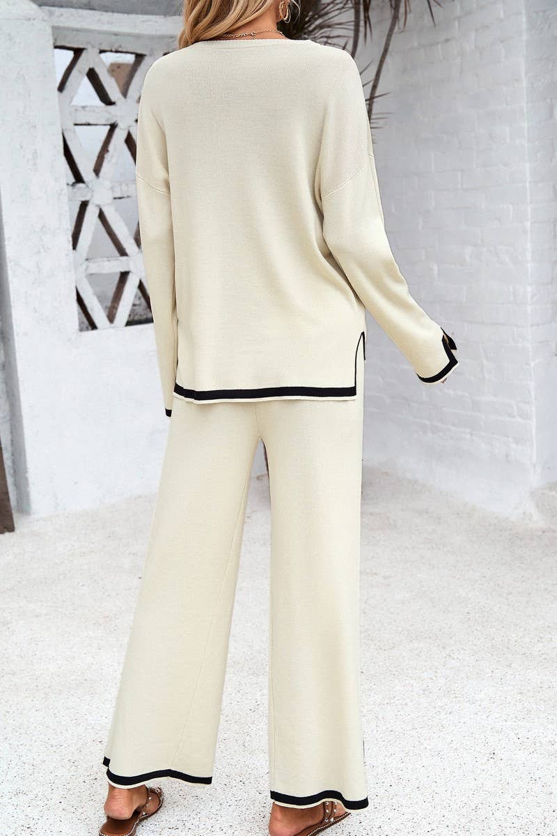 CWSTB0346_Round Neck Long Sleeve Sweater Pants Set