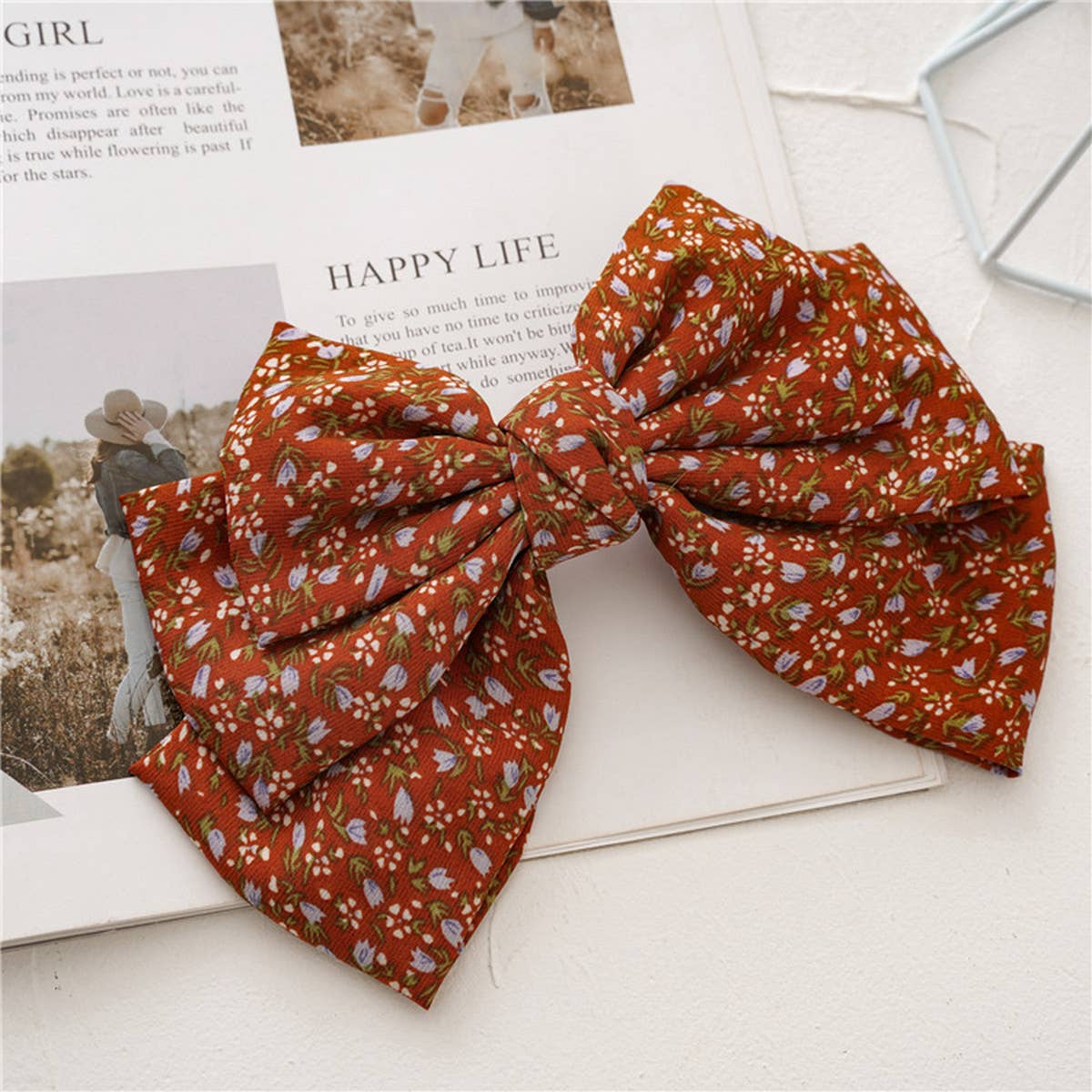 NEW THREE-LAYER KNOTTED LARGE BOW HAIRPIN_CWAHA0852