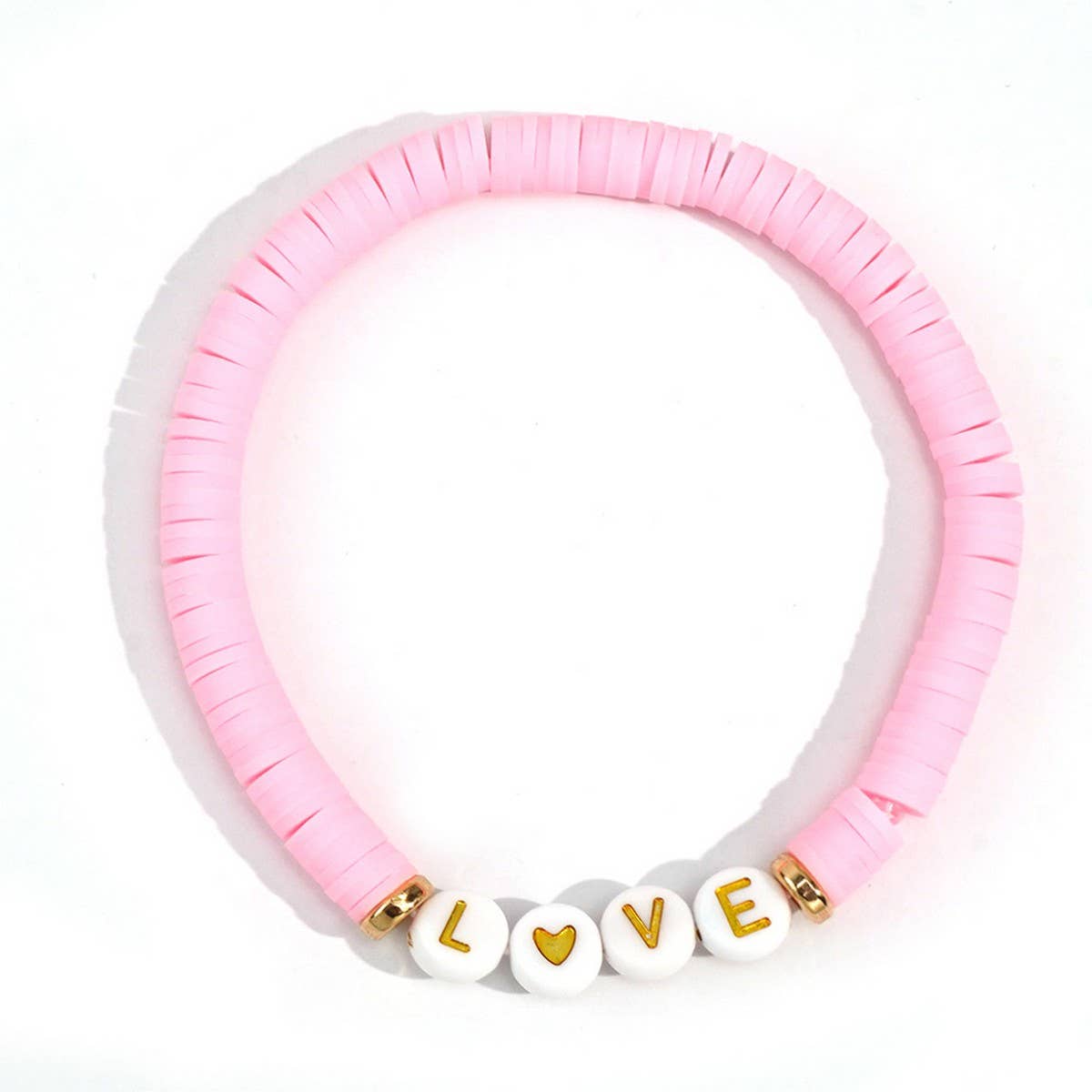 VALENTINE'S DAY POLYMER CLAY STACKING BRACELET_CWAB4628