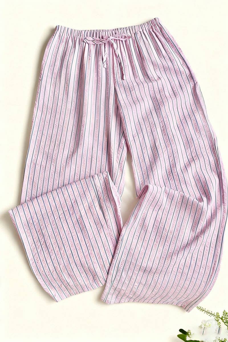 CWBLP01100_2025 FALL STRIPED ELASTIC WAIST STRAIGHT PANTS